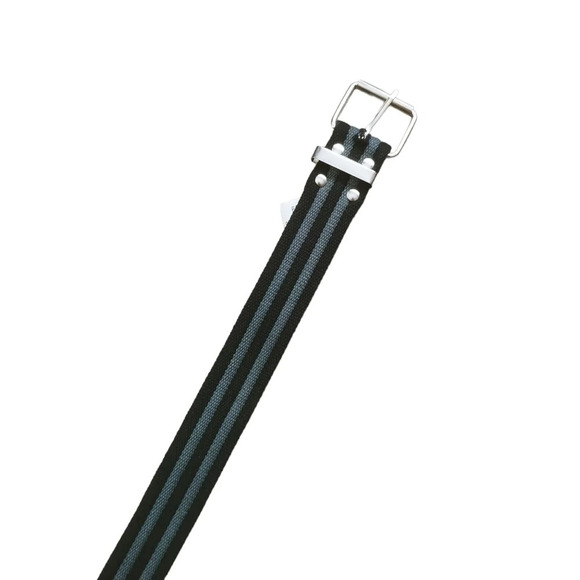 Heavy Duty Woven Cotton Belt with Stripes Metal Clasp and Grommets M/L - Picture 6 of 11